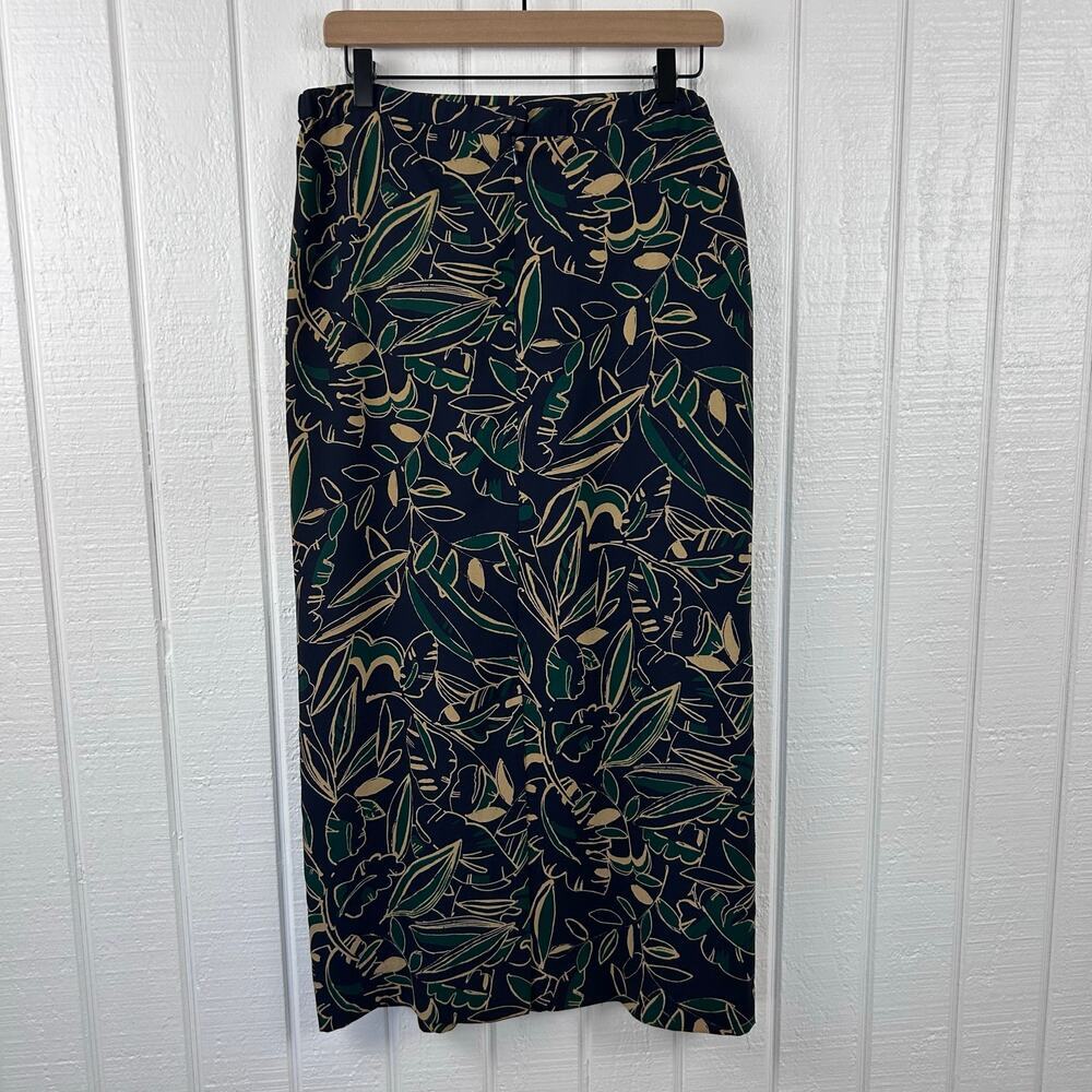Pendleton Vintage Midi Skirt Blue Floral Straight Classic Size 10 - Picture 5 of 8